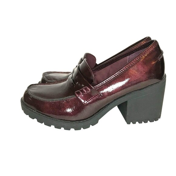 Sun & Stone Maycee Womens Chunky Heel Vegan Shoes 6.5 Burgundy NEW - Picture 7 of 9